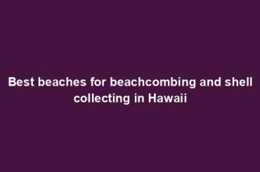 Best beaches for beachcombing and shell collecting in Hawaii