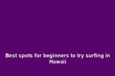 Best spots for beginners to try surfing in Hawaii