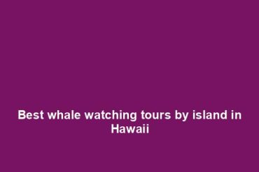 Best whale watching tours by island in Hawaii