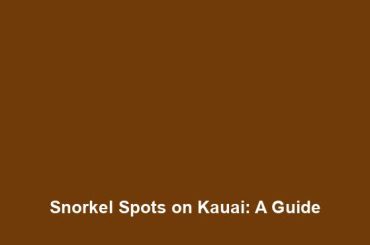 Snorkel Spots on Kauai: A Guide