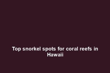 Top snorkel spots for coral reefs in Hawaii