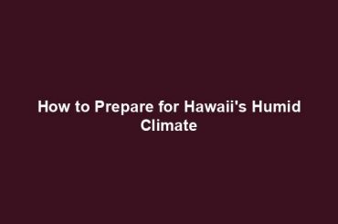 How to Prepare for Hawaii's Humid Climate